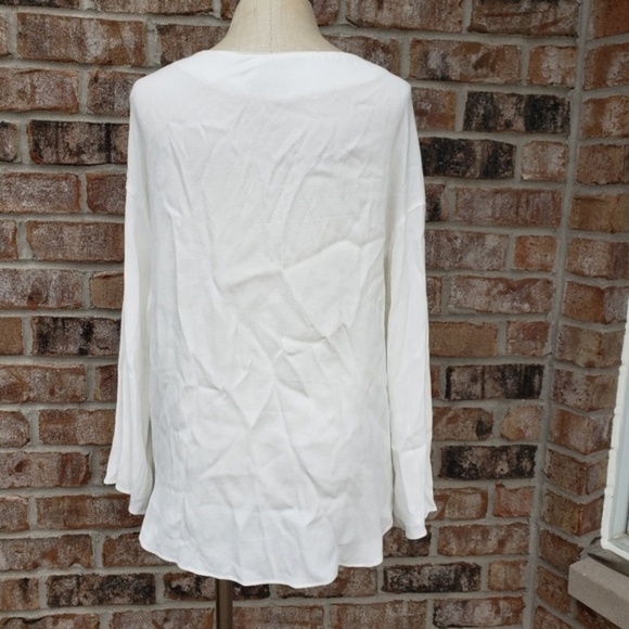 NWT FRAME Shirt Long Sleeves Tie-String Top M - Picture 2 of 6